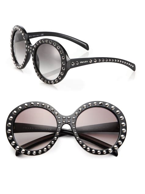 black prada glasses|prada black round glasses.